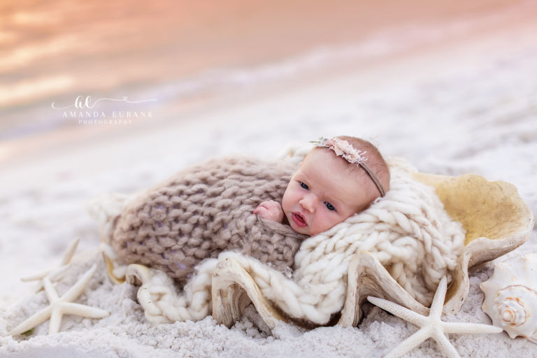 Sunset Beach Newborn Photographer Destin FL – Baby Savannah